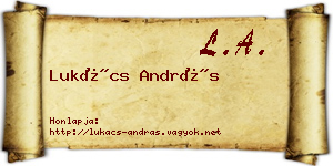Lukács András névjegykártya